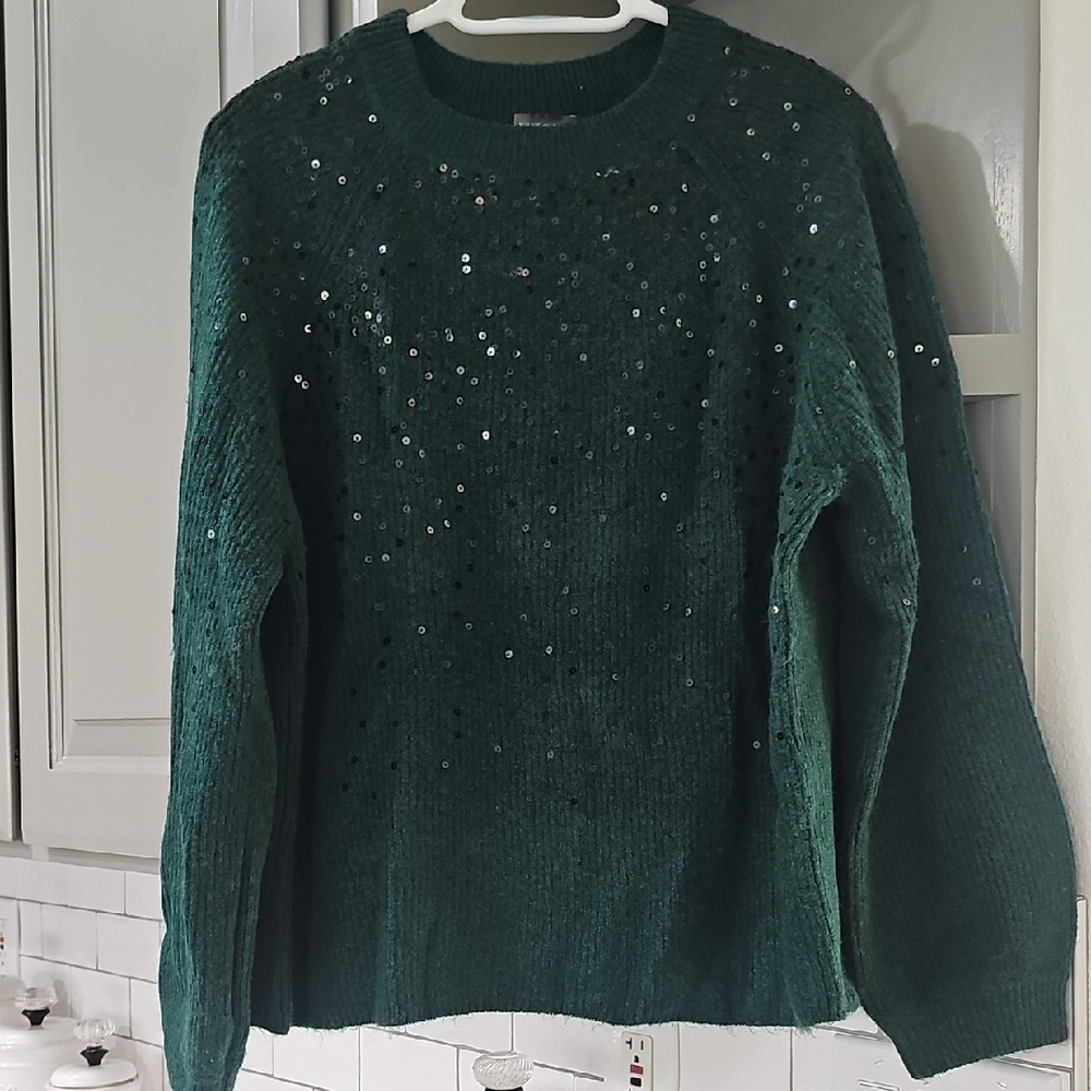 Vince Camuto Emerald Sequin Sweater